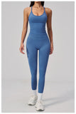 Summer Seamless Yoga Sets Women Outdoor Slimming Sports Tank Top High Waist Hip Lifting Leggings Gym Fitness Suits Tracksuit