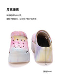 Leopard Platform Clogs for Women Closed Toe Chunky High Heel Sandals Woman New Summer Street Beach Slides Girls Fashion Slippers