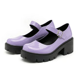 2026 Plus Size 44 Sweet Violet Mary Janes Pumps Gothic Black Red 6cm Square Heels Cute Lolita Platform Shoes Women
