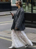 Mesh Sheer Lace Skirts Women High Waist Street Fashion Loose Hollow Out Long Skirt Party Sexy Patchwork Clubwear 2026 50JZ