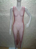 2026 New Fishnet Long Dress V-neck Mesh Sparkling Rhinestone Crystal Swimsuit Bikini Cover Up Beach Bathing Suit Women Cover Ups
