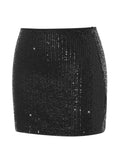 Summer Women Sequins Mini Skirts High Waist Bodycon Pencil Short Skirt for Party Club