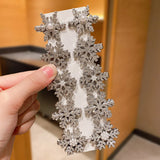 10-Pack Silver 3D Snowflake Hairpins for Women Elegant Winter Christmas Party Daily Outings Half-Updos Updos Styling Accessories
