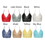 Sexy Crochet Crop Top Bikini Crop Top Women Crochet Boho Beach Camisoles Bikini Bralette Halter Cami Knitted Bra Backless