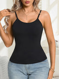 Women Basic Sleeveless Tank Top Padded Camisole Fashion Backless Soft Ribbed Female Lingerie Outwear Top