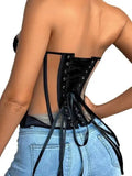 Mesh Thin Corset Sexy Erotic Tight Corset Fishbone Top Casaul Transparent Off-the-shoulder Pure Desire Elegant Top Charming 6EX2