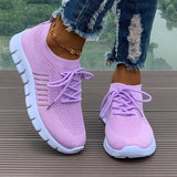 Spring Autumn Solid Breathable Mesh Flat Shoes Women Plus Size Non Slip Sock Sneakers Woman Comfortable Soft Sole Sport Shoes