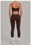 Women's Seamless Yoga Jumpsuits Sports Gym Fitness Backless Sleeveless Hip-lifting Pants One-piece Training Workout Bodysuits