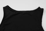 Woman's Elegant Sleeveless Lace Patchwork Evening Dress Black High Street O-neck Backless Hollow Out Slim Long Party Dresses