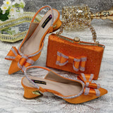 Doershow nice African Shoes And Bag Matching Set With gold Hot Selling Women Italian Shoes And Bag Set For Party Wedding  21-4