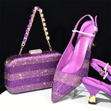 Doershow African fashion Italian Shoes And Bag Sets For Evening Party With Stones SILVER Italian Handbags Match Bags! Hb1-2