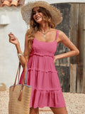 Solid Color Dots Spaghetti Strap Mini Dresses Women Bowknot Leace-up Backless Short Dress Summer Beach Vacation Vestidos Female