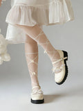 2026 Plus size 47 Sweet Blue Lace Ruffles Mary Janes Shoes Women Gothic Black Bow Knot Cute Lolita Cosplay Flats Casual Shoes