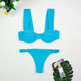 3 Pieces Women's Sexy Bikini Set 2025 New Swimwear Long Dress Cover up Female Beachwear Bathing Suit Summer Swimming Outfit
