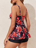 Printed Tankini Set 2026 Padded Floral Swimsuit Women Strappy Swimwear Female Beach Dress Bathers Bathing Swimming Swim Suit XL