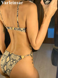 Snake Skin Underwired Bikini Female Swimsuit Two-Pieces Bikini Set High Leg Cut Women Swimwear Bather Bathing Suit Swim V1599