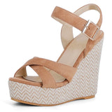 Wedges Sandals Women Summer 2026 Platform High Heels Gladiator Flip Flops Black Pink Knitted Party Shoes Female Large Size 45