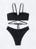 S - XL Cut Out Scrunch Butt Bikini Female Swimsuit Women Swimwear Two-pieces Bikini set Brazilian Bather Bathing Suit Swim K7300