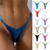 Sexy Micro Mini Bikini Bottoms High Waist Women Swimwear Thong Swimsuit Glossy Elastic Summer Brazilian Swim Trunks Beachwear
