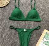 DEKA Women Sexy Solid Mini Micro Bikini Set Push-up padded Bra Thong Split Swimwear Female Bandage Bathing Suit Lacing Swimsuit