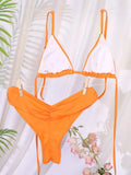 Miyouj Glitter Fabric Bikinis 2026 Sexy Bikini Set Folds Swimsuit Female Halter Bathing Suit Women Swimwear New Beachwear