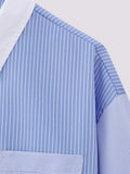 Foridol Stripes Crop Top+shirt 2 Pcs Outfits Women Casual Summer Autumn Casual Set Blue Matching Set Shorts Set Female Suit