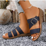 2026Summer Women Flat Sandals Solid Color Casual Comfortable Female Flat  Shoes