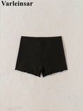 XS - L Bow Mini Shorts Ribbed Bikini Bottom Swim Brief Women Swimwear Female Bather Brazilian Tanga Panties Underwear V6538