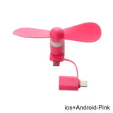 Mini USB Fan Flexible Cooling hand Fan portable Fans Summer Cool laptop Desktop Cell Phone Cooler 2 in 1 Micro USB Type-C plug