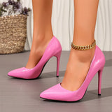 2026 Plus Size 45 Summer Elegant White Stiletto Pumps Pink Sexy Pointy Toe Thin High Heels Shoes Women Black Office Lady Shoes