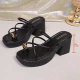 Fashion Clip Toe Chunky Heel Sandals Women 2026 Summer Platform High Heels Slippers Woman Plus Size 42 Cross Strap Sandles Mujer