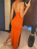 Sexy Halter Backless High Cut Crochet Knitted Tunic Beach Dress Beach Wear Beachwear Beach Cover Up Cover-upsFemale Women V5841