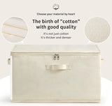 Large Canvas Storage Bags for Clothes and Blankets, 3-Pack with Dual Zippers and Handles