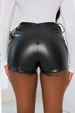 New Solid Color High Waist Elastic Shorts Women's Tight Casual Shorts Thin Drawstring Pure Desire Casual Charming Shorts NWSV