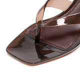 2026 Summer Jelly Shoes Women Fashion Sandals Low Heel Square Toe Girls Street Flip Flops Transparent Color Female Slippers