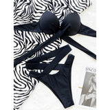 Sexy Wrap Around High Waist Bikini Female Swimsuit Women Swimwear Two-pieces Bikini Set Bandage Bather Bathing Suit Swim V3115