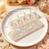 Iridescent Acetate Nail Practice Stand Non-Magnetic Clear Nail Tip Holders for Manicure Swatch & Press On Nails Making