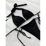 Sexy 11 Color Halter Mini Micro Thong Bikini Female Swimsuit Women Swimwear Two-pieces Bikini set Bather Bathing Suit Swim V4064