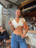 Ahagaga Sexy Women's Short T-Shirt 2026 Summer Y2K Tees V Neck Crop Tops Solid Slim Sheath Fashion Casual Outwear Beach Tops