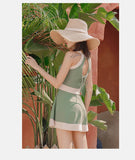 New Super Fairy Skirt-style One-piece Waist-covering Belly Slimming Conservative Steel Support Gathered Swimming Suit