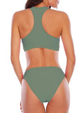 2026 Sporty Bikinis Solid Padded Swimsuit Women Vintage Swimwear Female Bathers Bathing Swimming Swim Suit Beachwear