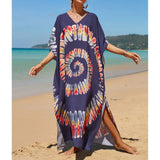 2026 New Colorful Kaftan Tunic Beach Dress Beach Wear Beachwear Beach Cover Up Cover-upsLoose Maxi Dress Female Women V4428