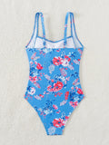 2026 Printed Strappy Swimsuit Women One Piece Floral Swimwear Female Bathers Bathing Swimming Swim Suit Beachwear