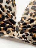 Hot Selling High-quality Sexy Women's Seamless And Steel Ring Two-piece Leopard Print Underwear Women's Lace Underwear Set B2046