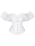 Chest corset with satin ruffled sleeves and waist-tightening palace corset at the back of the shoulder.