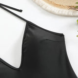 2026 Halter Swimsuit One Piece Backless Solid Swimwear Women Bathers Bathing Swimming Swim Suit Padded Beachwear Summer