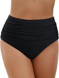 2026 Black High Waist Swimsuit Only Pants Swimwear Women Solid Bathers Bathing Swimming Trunks Swim Suit Female XXL