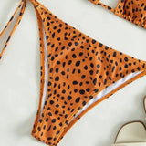 Toucheart Leopard For Women Swimsuit Items Halter Micro Bikini Top Separately Print Bathing Suit Brazilian Low Waist Beachwear