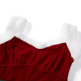 Women's Christmas Santa Dress Fashion Claus Costume Belted Velvet Dresses Santa Hat Set Cosplay Outfits
