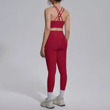 Women's Yoga Set Sports Fitness Running Beautiful Back Slim Fit Bra Hip-lifting High Waist Pants Workout Training Gym Suits